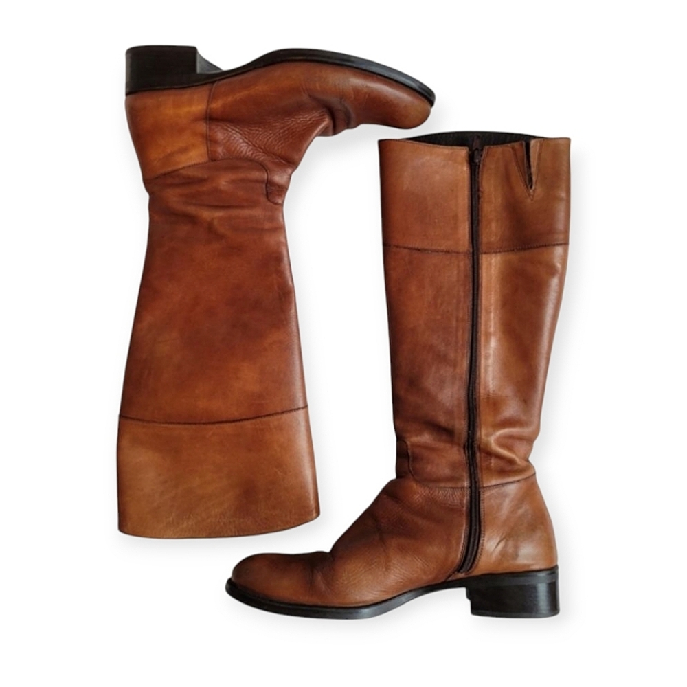 Brown Leather Heeled Boots